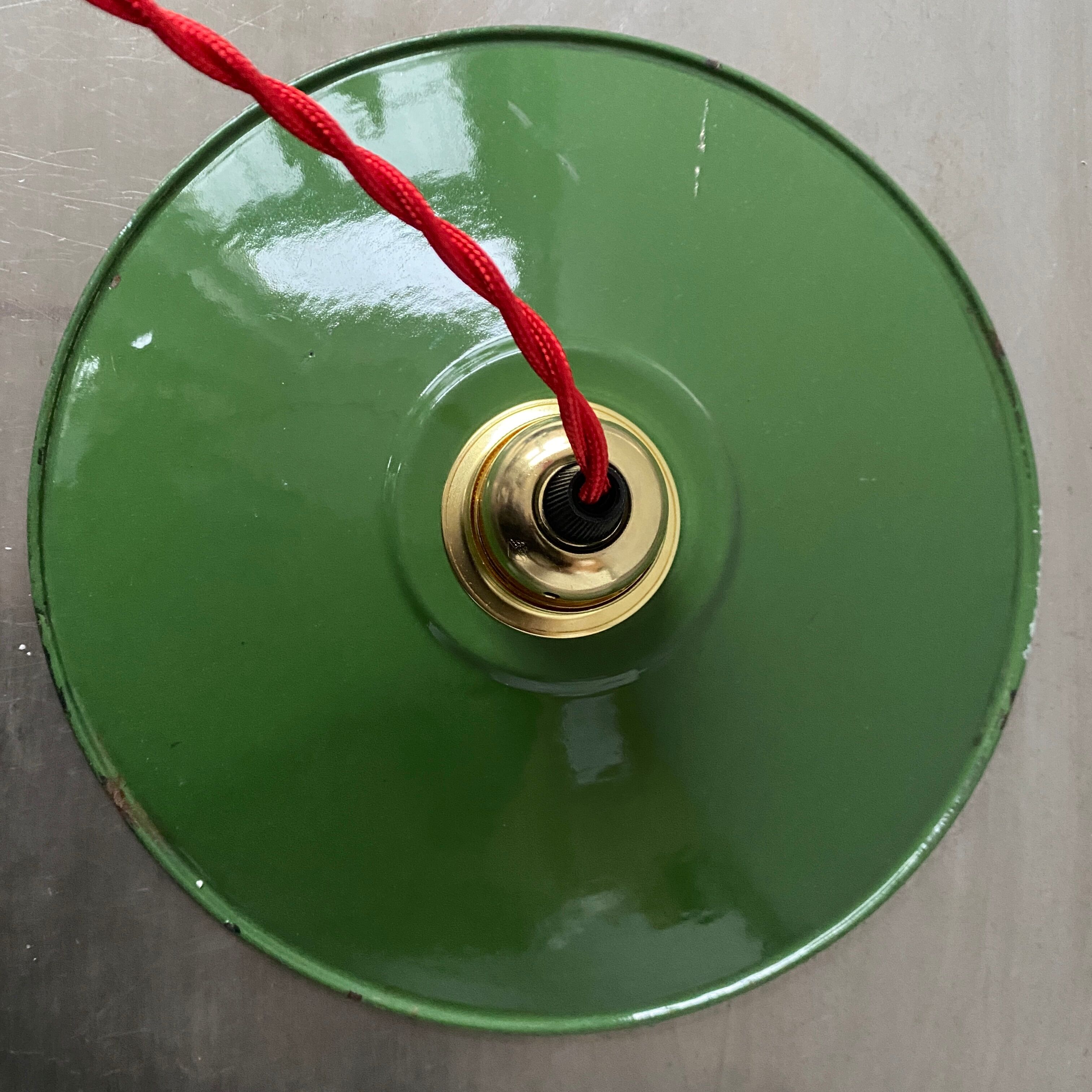 Lot 2 suspensions emaillees vintage 24,5 cm