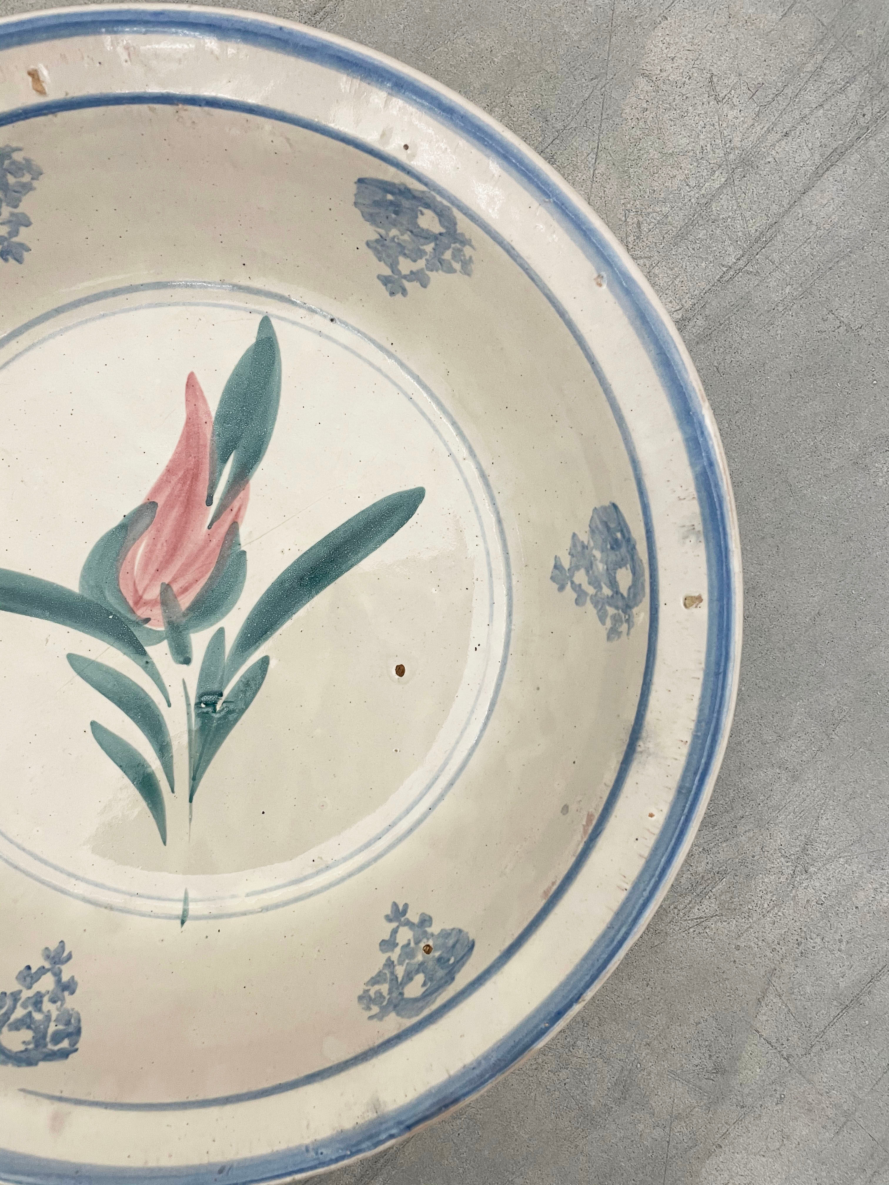 Vintage L Floral Motif Bowl