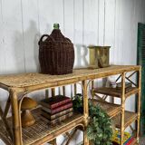Bamboo and rattan shelf