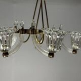 Venetian Murano Glass and Brass Chandelier Circa 1950
