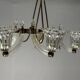 Venetian Murano Glass and Brass Chandelier Circa 1950