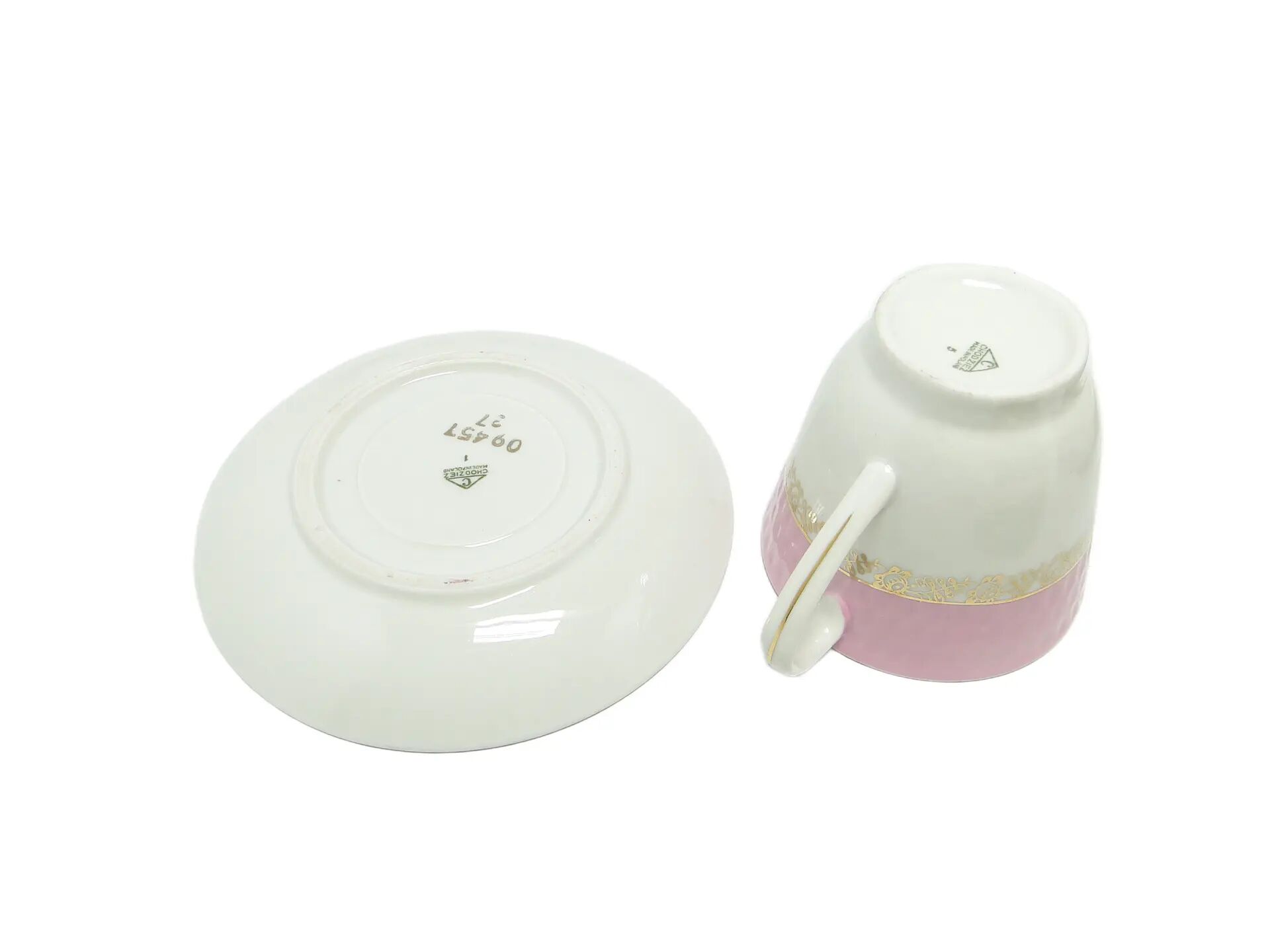 Karol cup and saucer set, porcelain, Chodzież, Poland, 1970s.