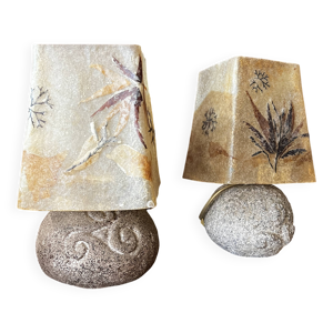 Paire de lampes en granite