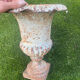 Large Medicis vase in white cast iron.