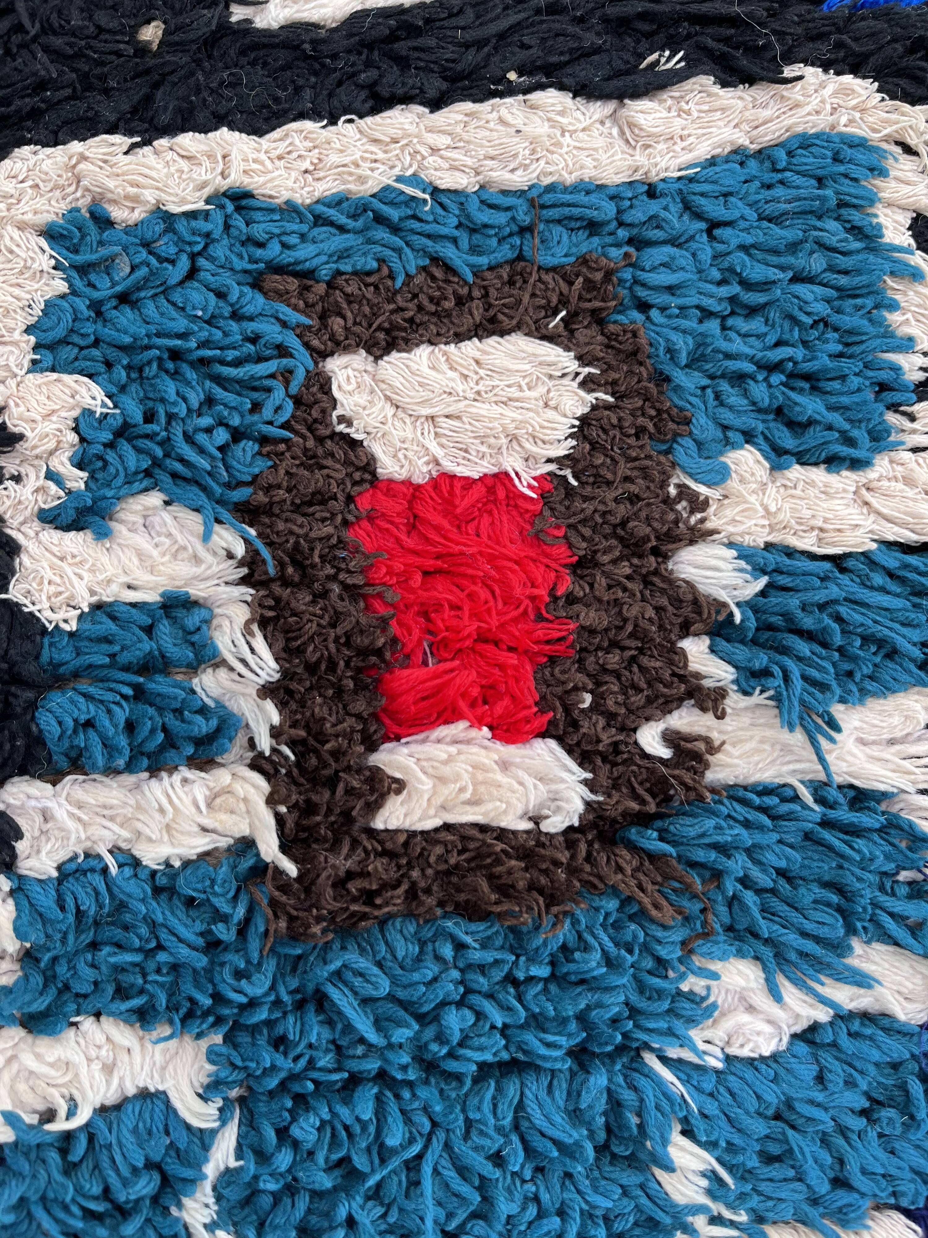 Moroccan carpet Berbere Boucherouite red