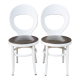 Paire chaises Baumann mouette blanches, vintage, années 70