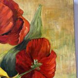 Large Table Bouquet of Flowers, Oil on Canvas, Signed Francine Dubo