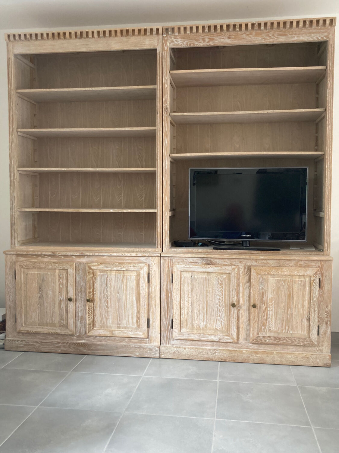 AmPm bookcase in ceruse solid wood