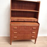 Vintage multi-function bookcase teak and oak legs 1960 Denmark