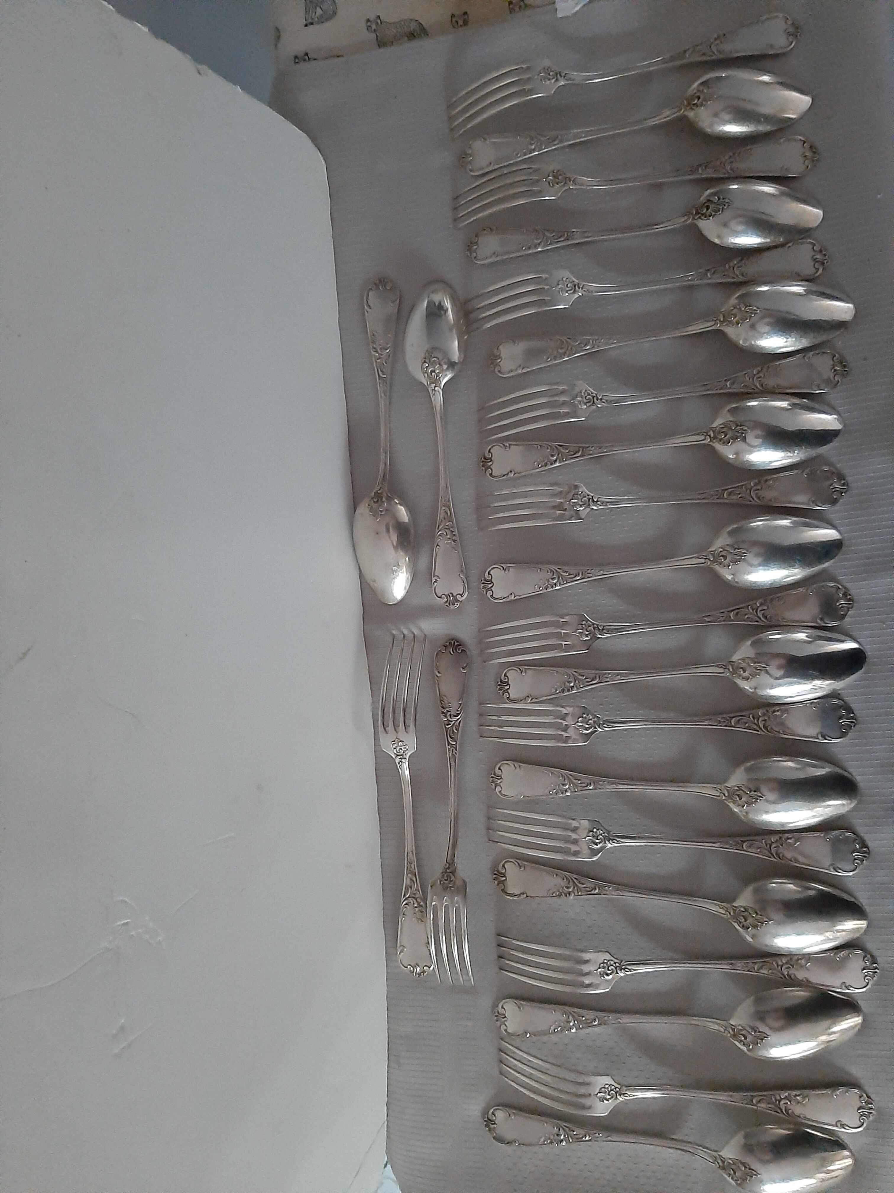A.Frenais silver cutlery set 47 pieces