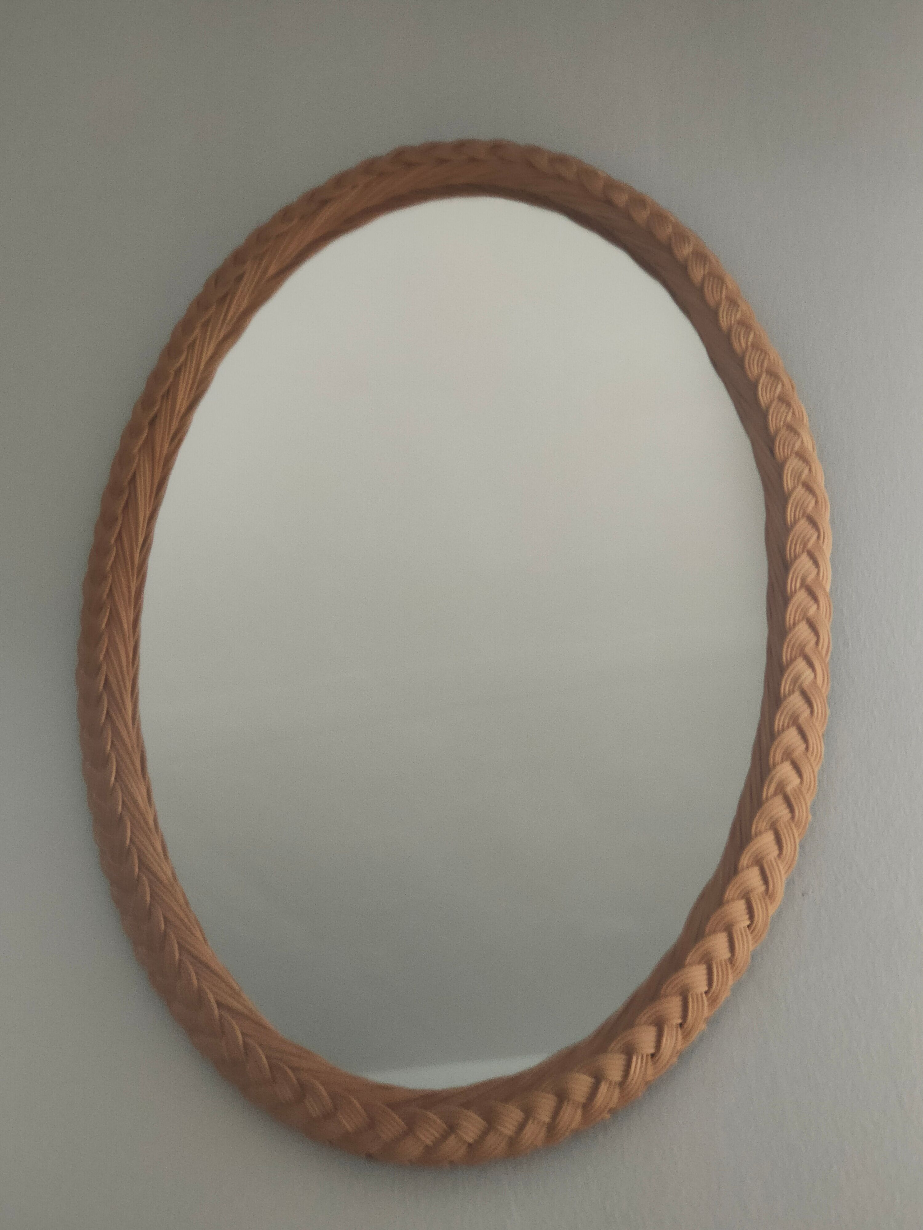 Vintage rattan braided mirror 65x44cm
