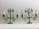 Paire de lampes girandoles en bronze et cristal