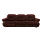 Brown velvet and chrome sofa, designed by Adriano Piazzesi, Italy, 1980s.