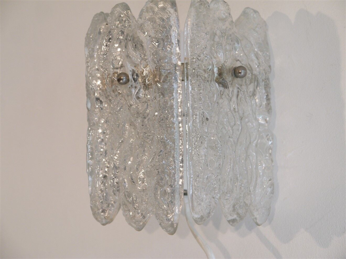 Pair of Scandinavian wall lamps in glass from Orrefors 1960