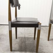 Lot of 4 Scandinavian chairs feet fused wood 60's