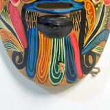 Mexican folk art mask in colored terracotta, 1970s