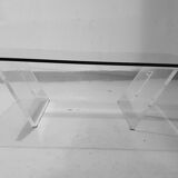 Glass and plexiglass coffee table 1970