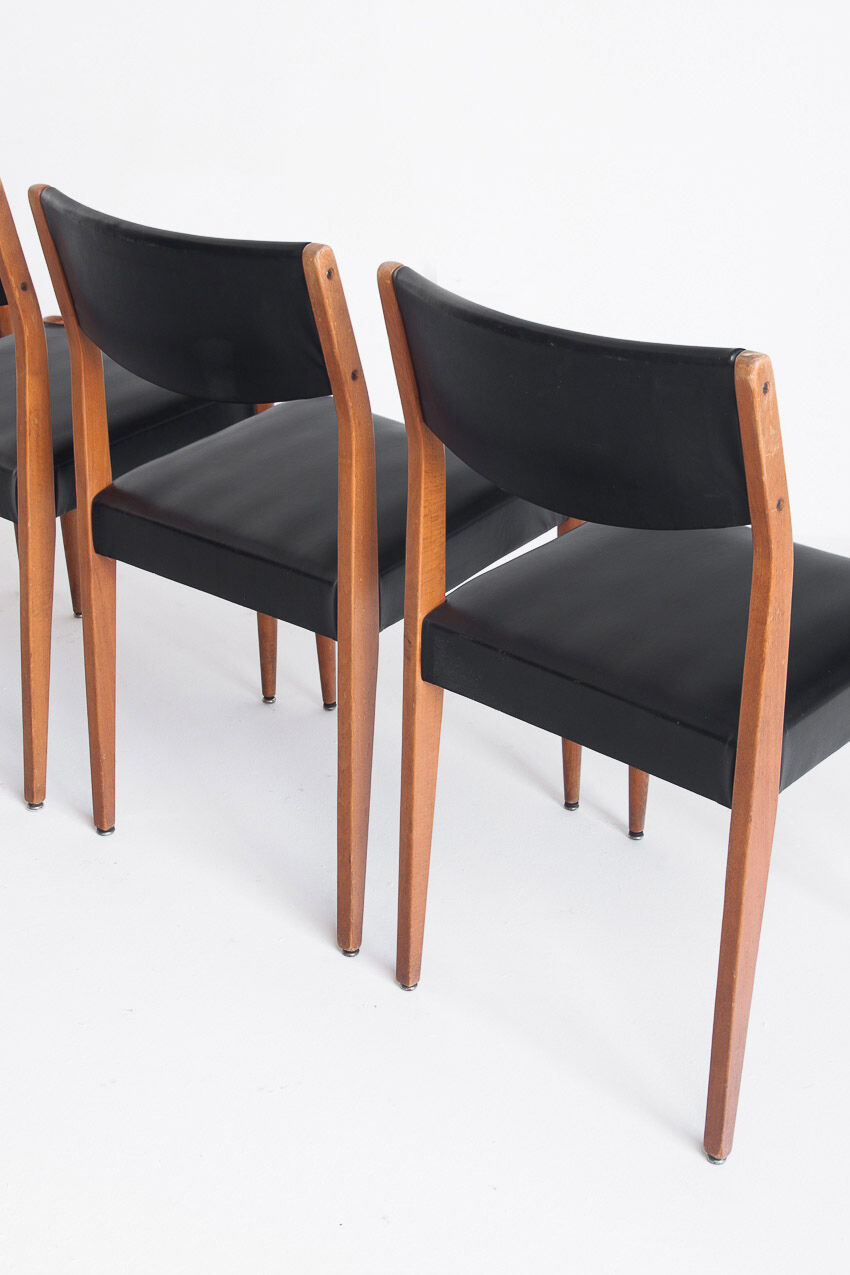 Set of 4 Scandinavian style chairs, France, 1960s