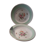 Ensemble de 2 plats de service demi porcelaine ancien l Amandinoise
