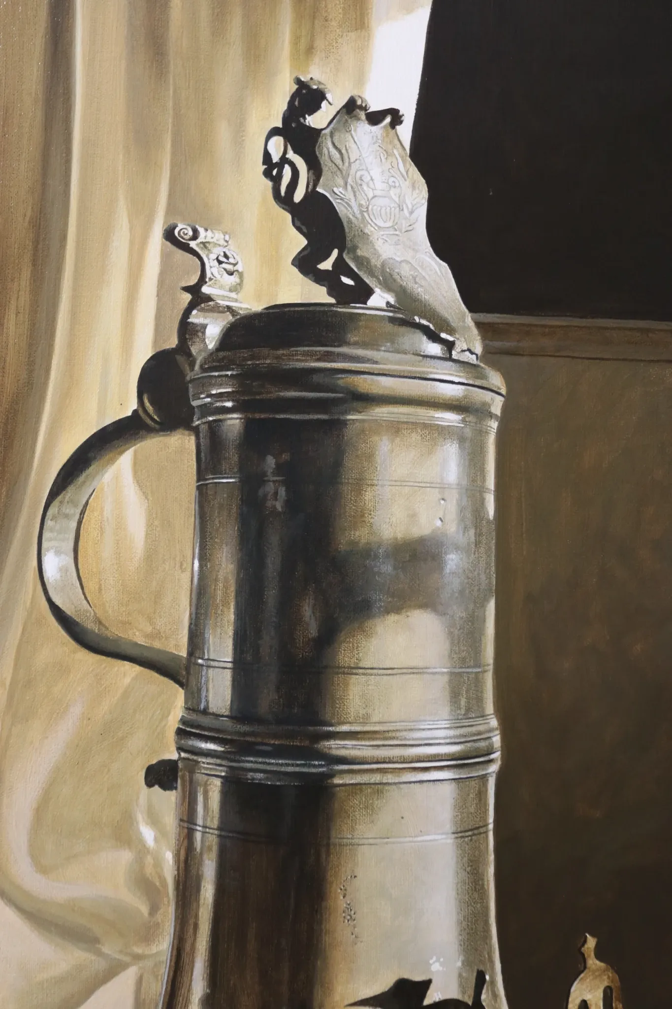 Still life with pewter potters' guild flagon – Marjolein van den Berg