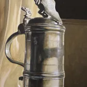 Still life with pewter potters' guild flagon – Marjolein van den Berg