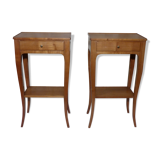 Pair of bedside tables with cherry drawers