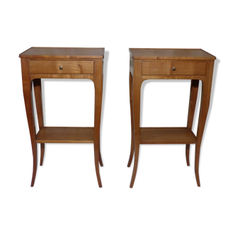 Pair of bedside tables with cherry drawers
