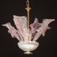 Charming Vintage Pink Flowers Murano Chandelier, 1970
