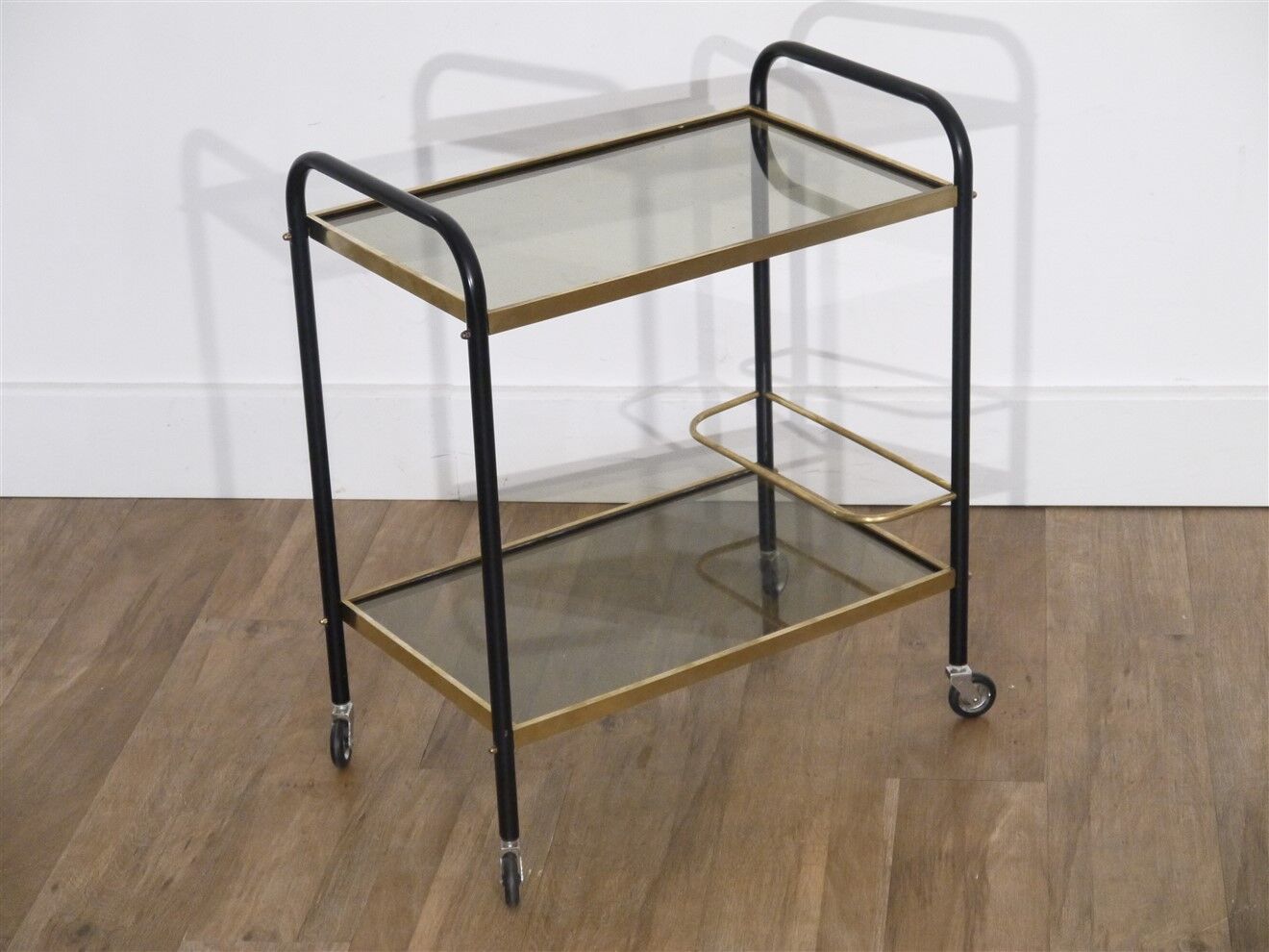 Vintage bar service in brass and metal and glass 1970