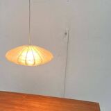 Modern UFO disc cocoon pendant lamp from the mid-century by Friedel Wauer for Goldkant Leuchten, Germany, 1960s.