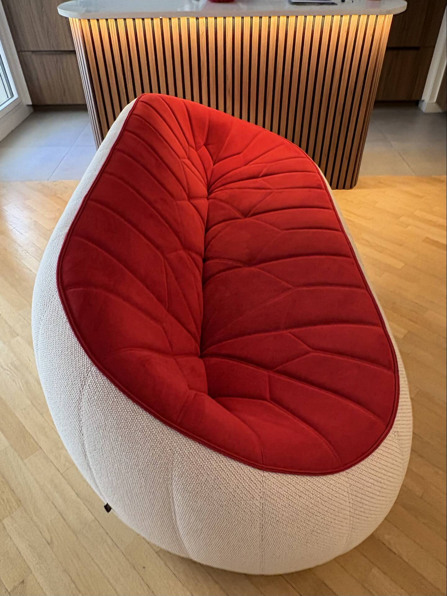 Cinna Ottoman en alcantara : grand canapé + 2 fauteuils dont 1 pivotan