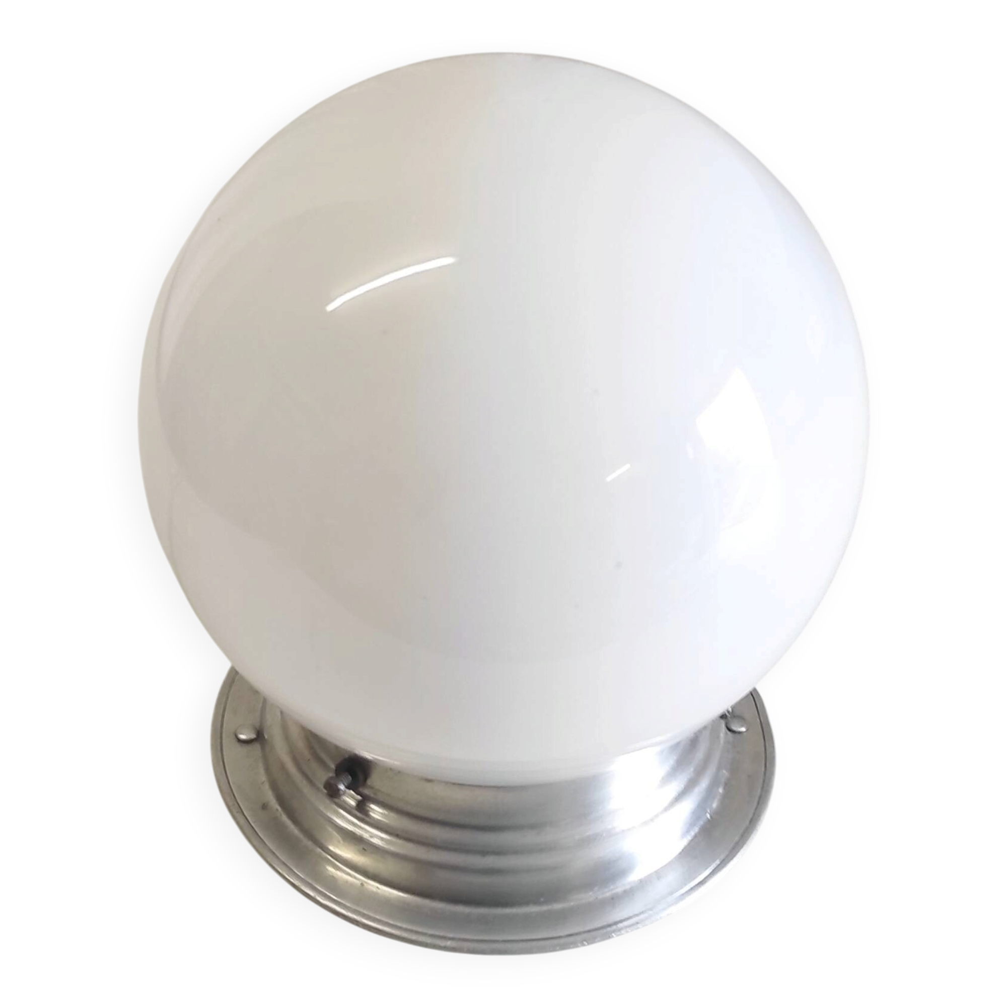 Art Deco ceiling light or wall sconce with opaline globe - mid 20th century.