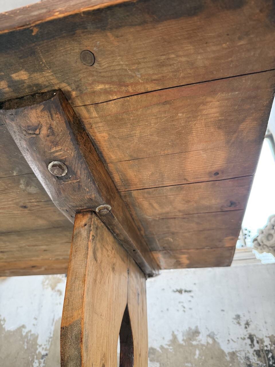 Monastery-style farmhouse table, pine, 210cm