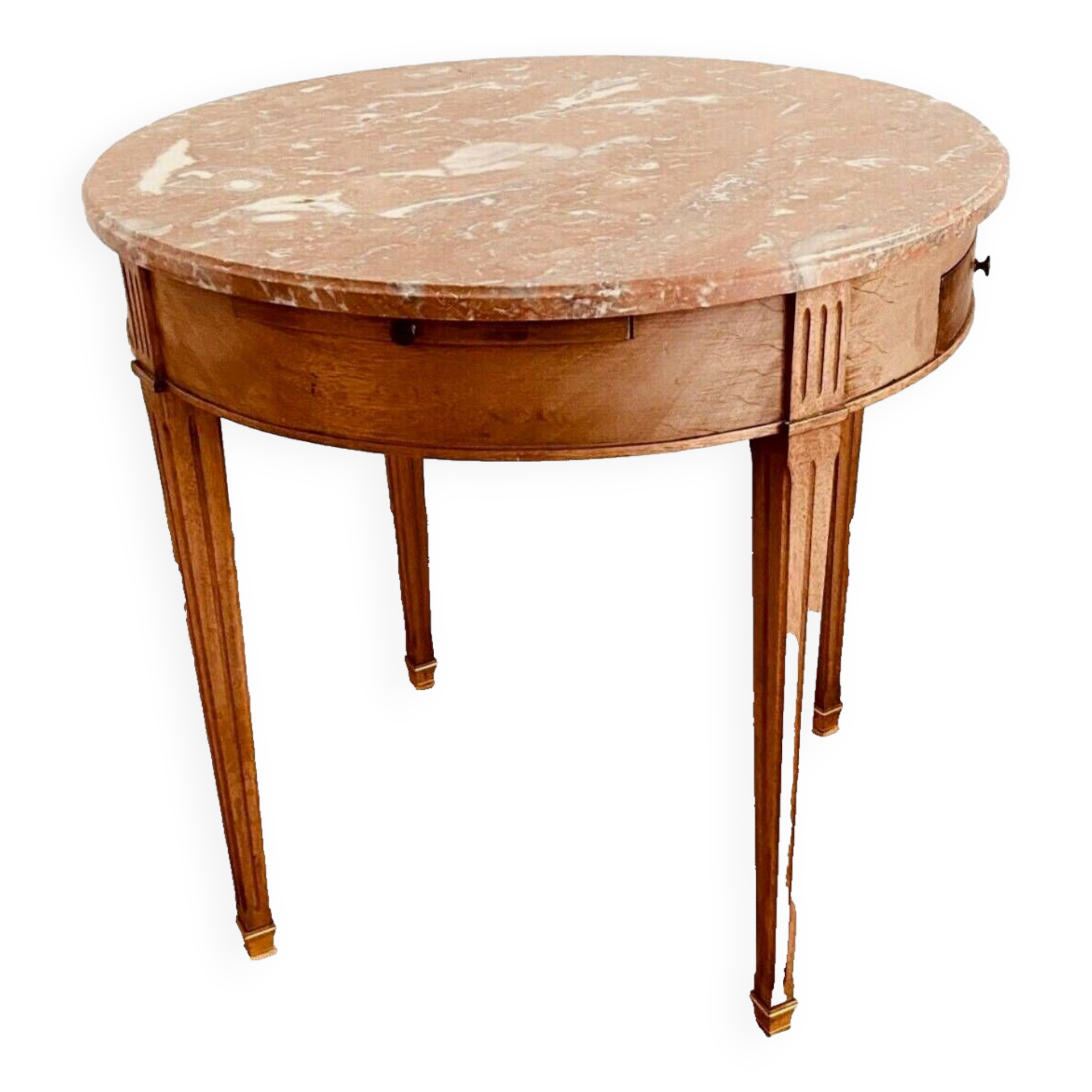 Louis XVI style pedestal table in mahogany and 20th century veneer