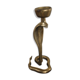 Candlestick zoomorphic snake cobra brass