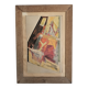 Tableau Lithographie couleurs sur vélin Le Fauteuit 28/200 Signé Jacques Vi