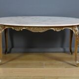 Marble and brass coffee table, Louis XV style – mid 20th century