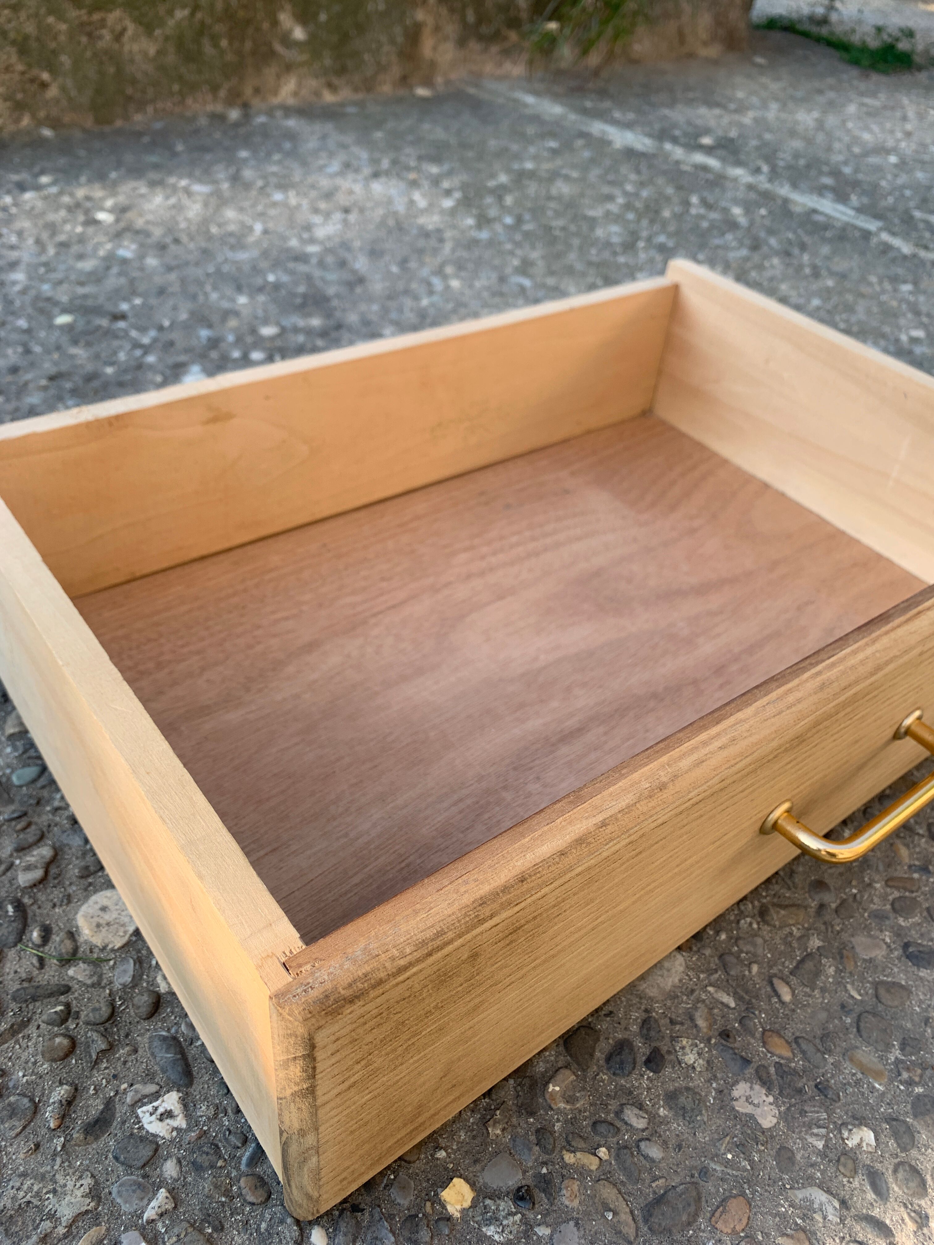 Vintage rag picker in raw wood