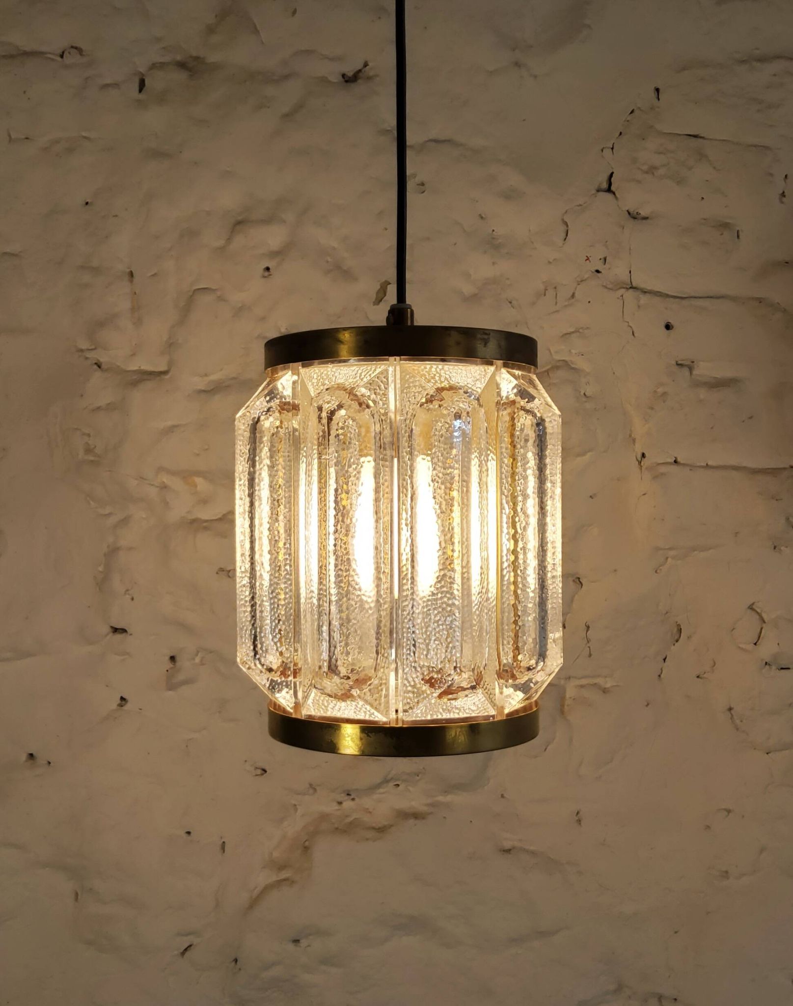 Scandinavian brass and glass pendant for Reijmyre by Paul Kedelv