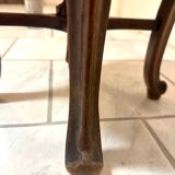Antique Napoleon III adjustable piano stool and canvas