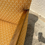 Art deco armchair in wood and fabric