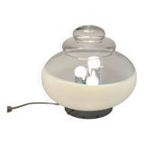 Large space age ufo table lamp in chrome metal, 1960s