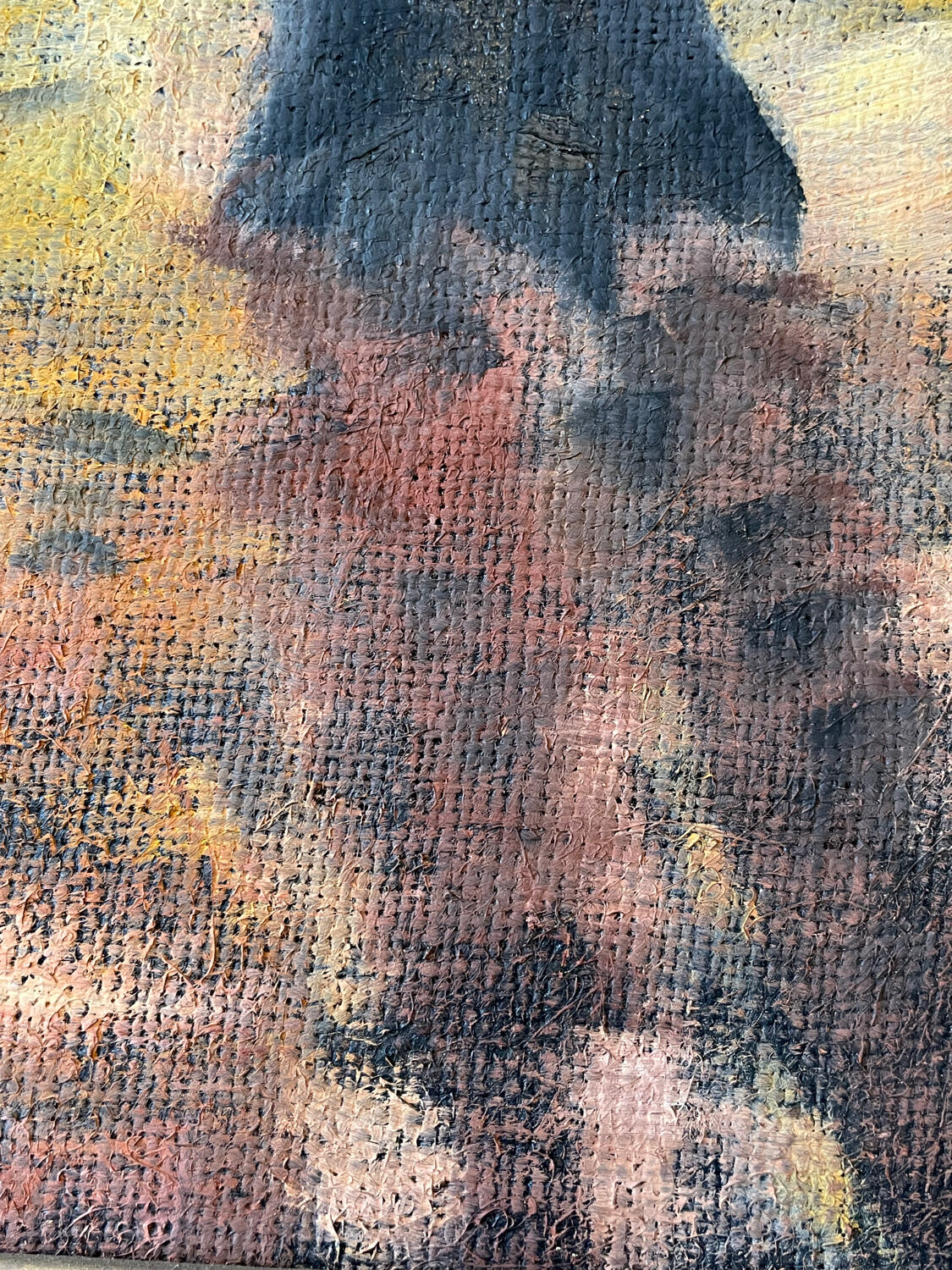 Table painting old forest landscape early 20th century