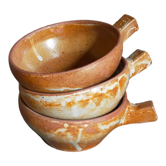 Three vintage marais sandstone bowls