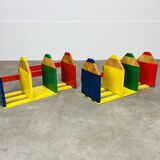 Pair of modular wall pencil shelves by Pierre Sala for children