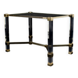Table basse Pierre Vandel verre plexiglass et laiton doré