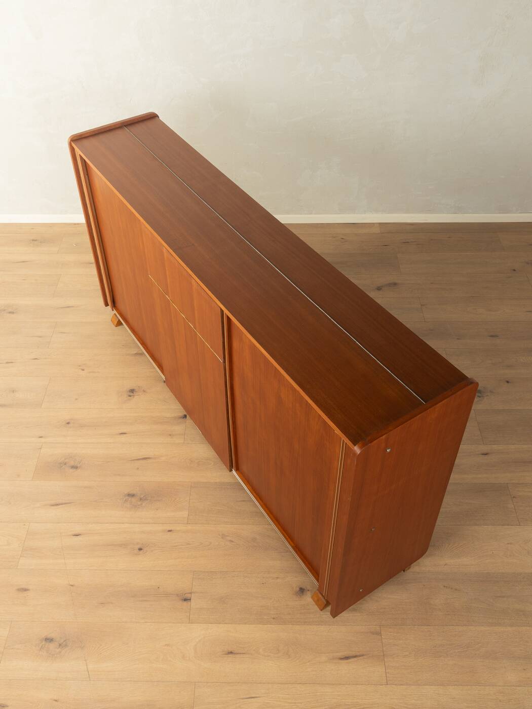 Functional folding bed from the 1960s, teak veneer