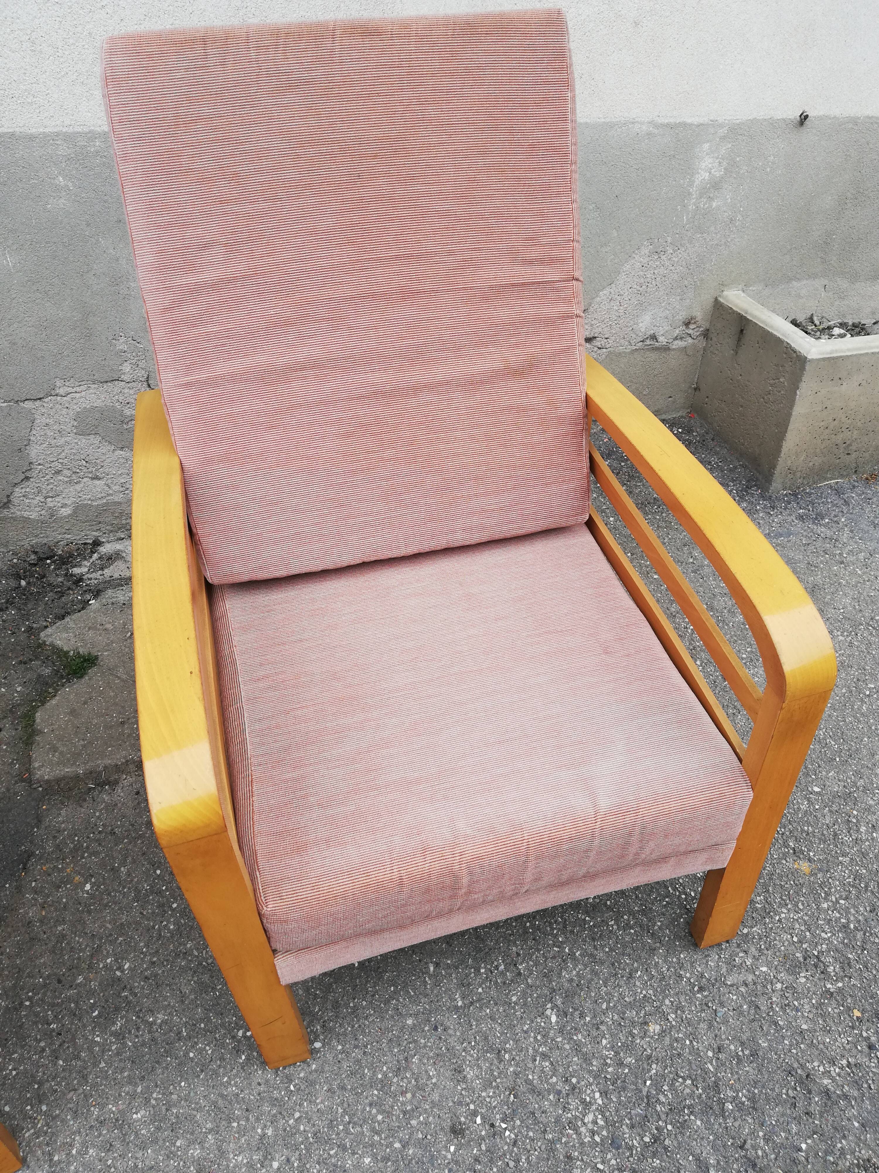 Pair of armchairs year 50 adjustable back