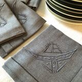 Antique napkins in pure linen tinted in mouse gray