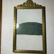 Old photo frame in golden brass floral decoration and small knot 18th With glass